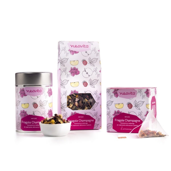 Infuso Fragole e Champagne Silver Tin sfuso 100gr