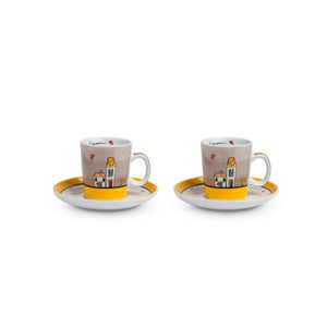 Set 2 tazzine caffè Le Casette Giallo