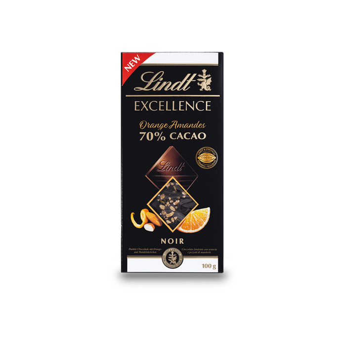 Tavoletta Excellence 70% Arancia e Mandorle 100g