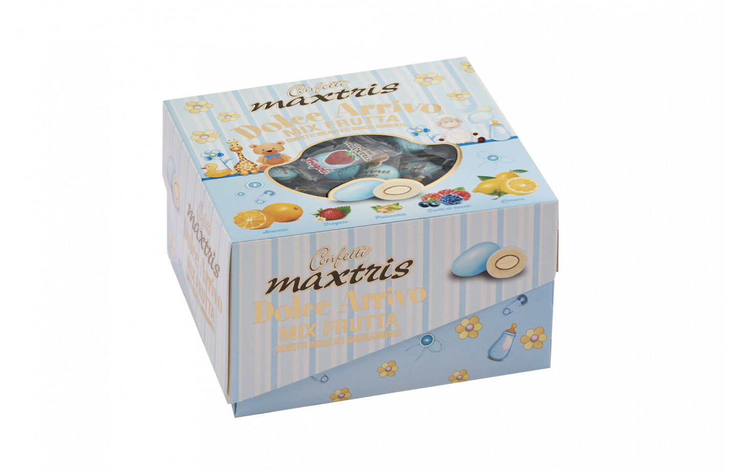 Confetti Dolce Arrivo Mix Frutta Azzurro - vassoio 500gr