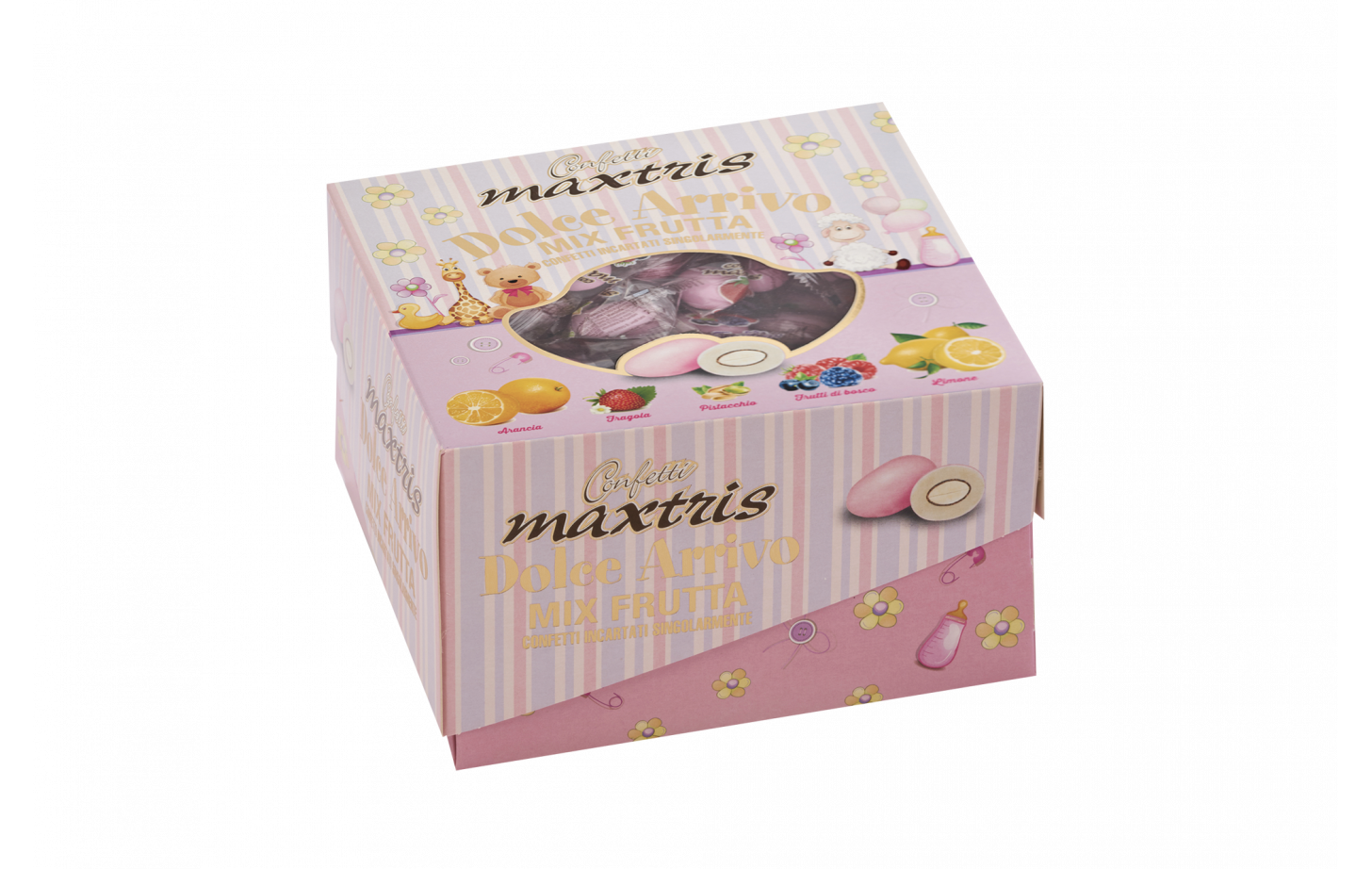 Confetti Dolce Arrivo Mix Frutta Rosa - vassoio 500gr