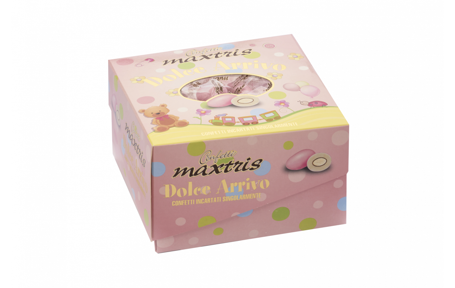 Confetti Dolce Arrivo Ciocomandorla Rosa - vassoio 500gr