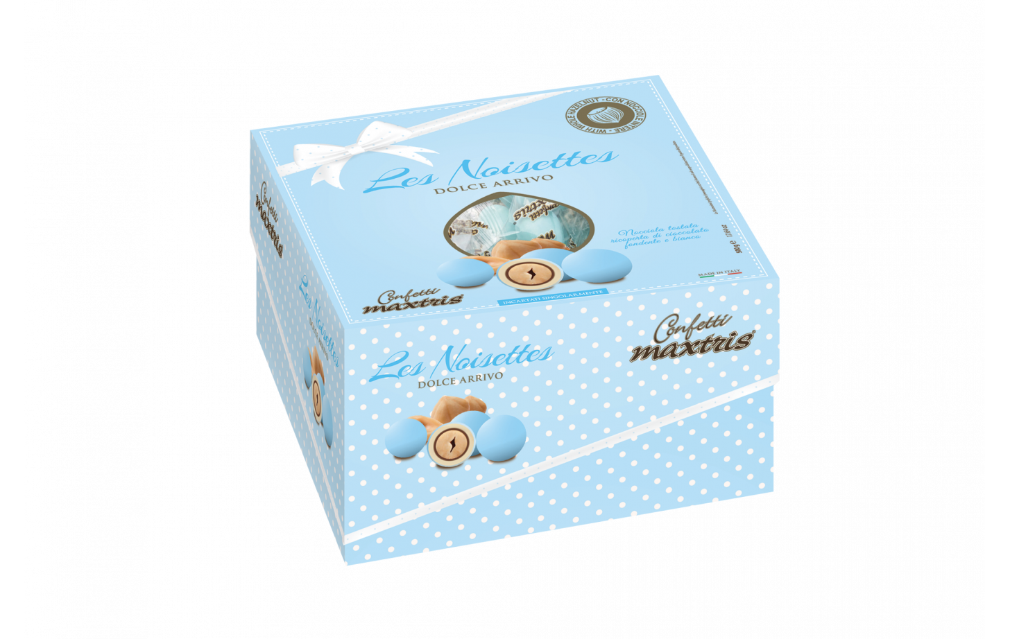 Confetti Dolce Arrivo Les Noisettes Azzurro - vassoio 500gr