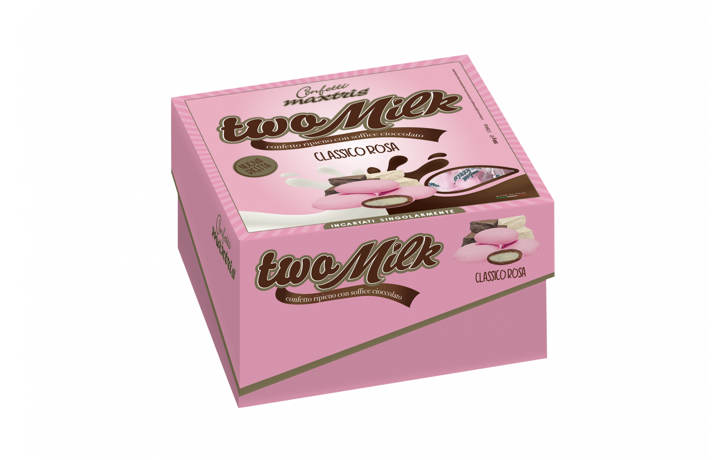 Confetti Two Milk al Cioccolato Rosa - vassoio 500gr
